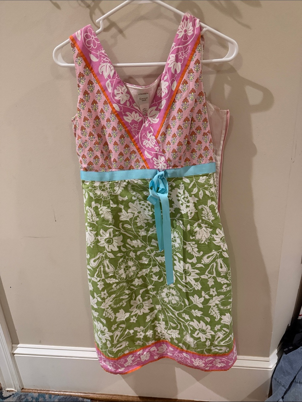 Garnet Hill Pink and White Floral Cotton Top